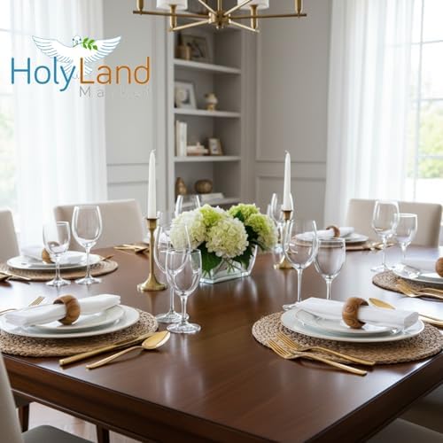 Holy Land Market Hand Carved Olive Wood Napkin Rings Set of 8 Bethlehem - Image 4