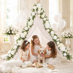 Findosom Total 12.4Ft Artificial Flowers Garlands for Decoration, White - Image 2