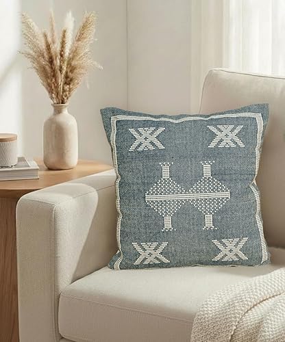 Indian Cotton Cushion Cover Sabra Kilim Pillow Cover Designer Decorative Sofa 18x18 Inche Handwoven Cushion Case for Farmhouse Home Decor Spring Decorative Pillow (Pattern 10) - Image 2