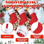40 Pcs 17" Felt Christmas Stocking Bulk, Red Christmas Socks Bulk with White Cuff Golden Trim, Christmas Hanging Ornaments Xmas Decoration for Mantel Door Window Holiday Home Décor - Image 3