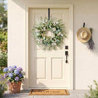 20" White Tulip Wreath for Front Door Spring Summer Easter Décor - Image 2