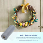 MECCANIXITY 3pcs 10 Inch Poly Burlap Mesh for Wreath, Decorative Mesh Fabric Ribbon 10 Yard for Fall Easter Christmas Flower Bow, Silver - Image 4
