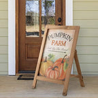 Glitzhome Decorative Fall A-Frame Free Standing Sign, Slide in Pumpkin Farm Welcome Sign for Autumn, Rustic Harvest Hanging Decor for Wall Front Door, 24”H by Glitzhome