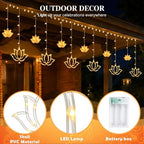 VIHOSE Diwali Lotus Curtain Light 9.84 FT 120 LED Indian Hanging Decor Home - Image 3