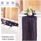 12 Pack 120 Inch Dark Purple Cheesecloth Table Runner Boho Rustic Gauze Sheer Romantic 10 FT Long Cheese Cloth Table Runner for Bridal Baby Shower Wedding Party Birthday Holiday Home Easter Decor - Image 6