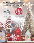 12-Pack Mini Moroccan Lanterns with LED Candle for Ramadan, Wedding, Festivals, Small Decorative Lanterns Shatterproof for Baby Shower & Table Centerpiece, Ornament, Party Decor, White - Image 6