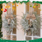 Civaner 8 Pcs 10" Mini Christmas Cabinet Wreaths with Bells and Ribbon - Image 3