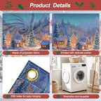 Christmas Garage Door Banner 7x16FT Winter Village Scene, Large Snowy Town Garage Door Cover, Outdoor Xmas Decoration Backdrop for Yard, Driveway & Holiday Parties - Image 3