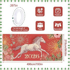 Garage Door Banner 7x16FT, 2026 Fireworks and Running Horse Garage Door Cover, Large Outdoor Decoration for Garage Doors, Driveways, New Year Parties and Countdown Celebrations - Image 4