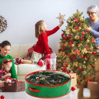 4 Pack 36 Inch Wreath Storage Containers, Hard Shell Garland Storage Bags with Handle Dual Zipper, Large Red Green Round Storages Box for St. Patrick's Day Wreath - Image 6