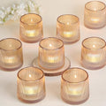 DARJEN Gold Ribbed Tealight Votive Candle Holders Set of 10 by DARJEN