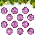 Jenaai 12 Pcs Christmas Dark Purple Glass Ball Ornaments, Tree Decoration by Jenaai
