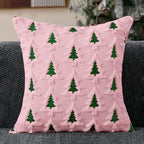 Allorry Christmas Pillow Covers 26x26 Set of 2 Beige Brown Xmas Tree Pillow Covers Soft Plush Faux Fur Christmas Decorations for Xmas Winter Holiday Home Bedroom Sofa Cushion Cases PT-008D26 - Image 4