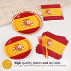 96 Pcs Spain Flag Themed Party Decorations, Serves 24 - Image 3