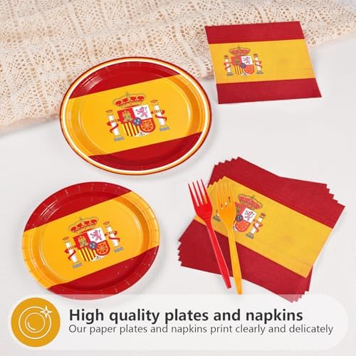 96 Pcs Spain Flag Themed Party Decorations, Serves 24 - Image 3