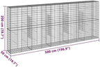 vidaXL Gabion Basket with Cover 196.9"x19.7"x78.7" Galvanized Iron - Image 3