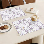 Eiffel Tower Spring Placemats Set of 6, 12x18 Inch Summer Lavender Table Place Mat Purple Washable Non-Slip Heat Resistant Fabric Placement Mats for Dining Kitchen Indoor Outdoor Decor - Image 2