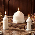 3 Pcs Eid Mubarak Candles Ramadan Decoration Ramadan Mosque Shaped Soy Wax Scented Candle for Eid Islamic Home Decor Gift, Halal Islamic Meditation Table Centerpiece Decor Festive Supplies(White) by Conelist
