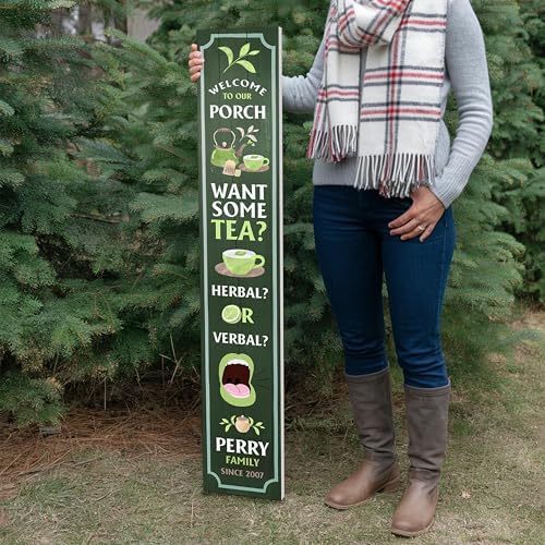 Personalized Welcome Sign for Front Door, Custom Welcome Sign for Porch Outdoor Welcome Home Decorations, 48"x8" PVC Sign (Design 17) - Image 6