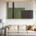 Sdjazl Woven Boho Macrame Wall Hanging Home Decor Tapestry Dip-Dyed Large Modern Fiber Colorful Mountain Landspace For Living room (black) - Image 2