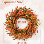 Waipfaru 24 Inch Fall Wreaths for Front Door Outside - Image 4