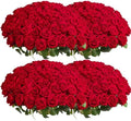 Auihiay 104pcs Red Roses Artificial Flowers, Realistic Faux Red Roses by Auihiay