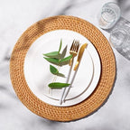 8 Pack 13'' Autumn Rattan Placemats Brown Round Natural Rattan Placemats Heat Resistant Boho Farmhouse Hand Woven Plates Chargers for Dinner Plates Home Wedding Table Mats Decorations - Image 6