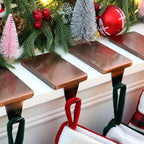 HMASYO Christmas Stocking Holders for Mantle Set of 4, Heavy Duty Iron Stocking Hangers Base, Low Profile Weighted Stocking Holder Hooks for Fireplace Tabletop Shelf Christmas Decoration, Copper - Image 5