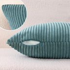 Mecatny Corduroy Decorative Throw Pillow Covers 24x24 Set of 2 Teal - Image 5