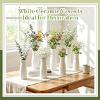 Qinyoung 8 Set White Ceramic Vases for Flowers, 8'' Small Vase, Trendy - Image 6