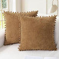 CaliTime Decorative Couch Throw Pillow Covers 22 X 22 Inches Apricot Brown by CaliTime