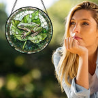 Green Frog Lily Pond Stained Glass Window Hanging Suncatcher Gifts 15" - Image 2