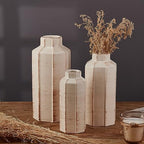 Ceramic Rustic Farmhouse Vase Set of 3,Ice Cracked Glazed Terracotta Vase - Image 5