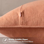 MIULEE Decorative Linen Euro Sham Pillow Covers 24x24 Coral - Image 3