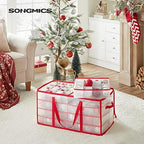 SONGMICS Large Christmas Ornament Storage Boxes, Set of 2, with 256 Slots - Image 2