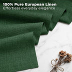 Classic Linen™ by D'Moksha, Forest Green Chambray Table Runner 60 Inches, 100% Pure Linen, Coffee Table Runner, 14 x 60 Inch for Dresser Tables- Fall, Weddings, Outdoor Hosting - Image 2