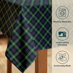 Fabric Textile Products | Blue & Green Tartan Tablecloth | Plaid Square Tablecloth | 60" x 60" | Machine Washable and Stain-Resistant for Easy Care | Made in The USA - Image 2