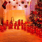 12‑Pack Red Flameless LED Candles(D 2.2" xH 5" 6" 7") with Embedded String Lights,Acrylic Pillar Candles with 2 Remote Timers, Battery‑Operated for Christmas, Halloween & New Year Decor. - Image 6