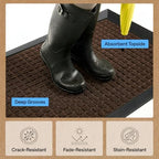 GORILLA GRIP WeatherMAX Door Mat, Indoor Outdoor, 60x24, Chocolate Squares - Image 5