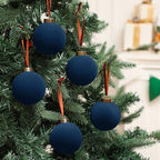 Liliful 15 Pcs Velvet Christmas Ball Ornaments, Navy Blue - Image 5