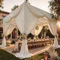 10 Panels 5ft(W) x 20ft(H) Beige Ceiling Drapes for Wedding Parties by PartyVillage