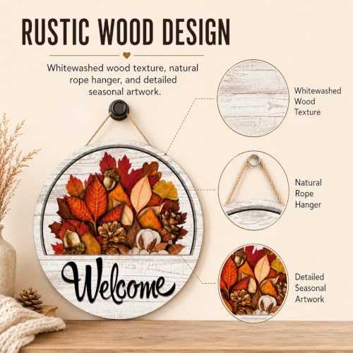 One Welcome Sign for Every Season, 16 PCS Interchangeable Welcome Sign for Front Door, Simple Elegant Farmhouse Seasonal Porch Decor Gift for Christmas，1 Set - Image 5
