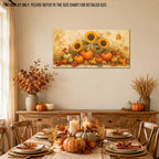 WAXWHELK Pumpkin Fall Canvas Wall Art, Autumn Thanksgiving Sunflower Harvest Painting Pictures, Rustic Farmhouse Artwork for Kitchen Bedroom Living Room Decor (16"x32") - Image 4