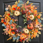Fall Wreaths for Front Door 24 Inch Autumn Rustic Farmhouse Harvest Wreath by SoomeirWreath