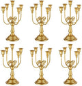Romadedi Gold 5 Arm 11.8" Candelabra Candle Holders, Set of 6 by ROMADEDI