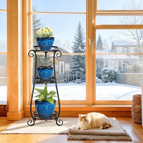 Ceramic Plant Pots With Saucer & Drainage Hole, 10 inch Indoor Flower Pots - Image 2