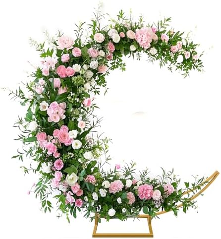 Moon Arch Stand Half Crescent Metal Backdrop for Wedding Party Decor by IKULE