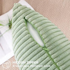 Mecatny Corduroy Decorative Throw Pillow Covers 24x24 Set of 2 Sage Green - Image 4