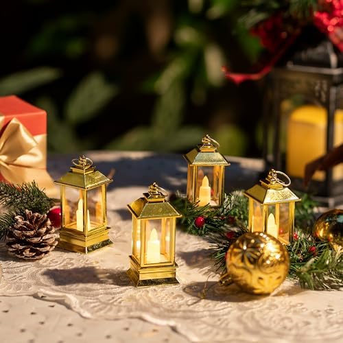 24 Pack Gold Mini Lanterns Decorative Indoor, for Wedding Decor - Image 4