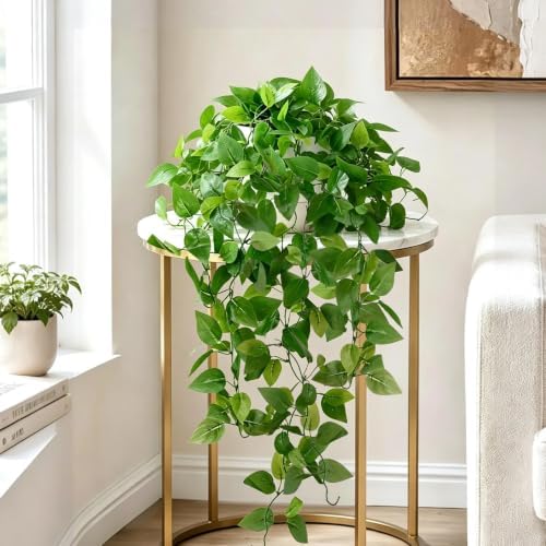 8Pcs Fake Hanging Plants, Mixed Artificial Plants Faux Greenery Ivy Vines - Image 3